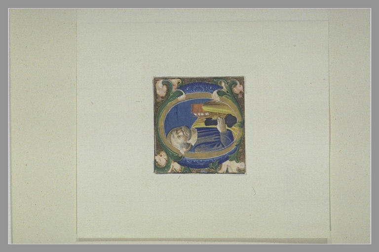 Lettre majuscule O avec saint Pierre