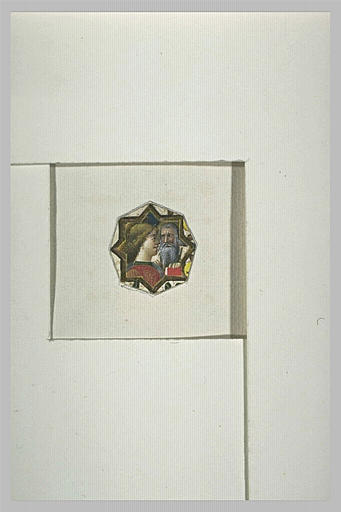 Deux saints en buste, l'un de face, l'autre de profil