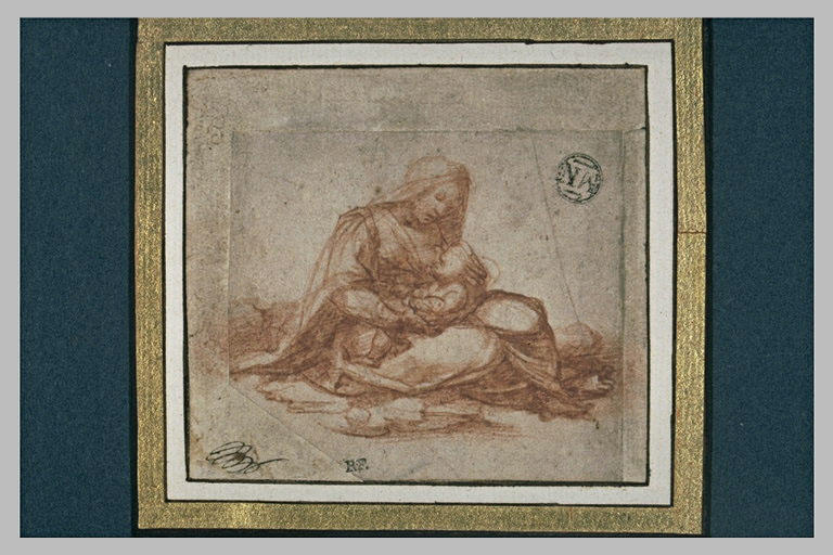 La Vierge assise avec l'Enfant sur ses genoux