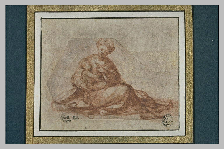 La Vierge assise tenant l'Enfant sur ses genoux