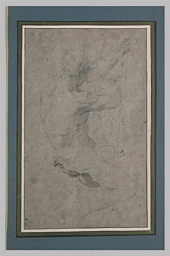 Homme agenouillé, de dos