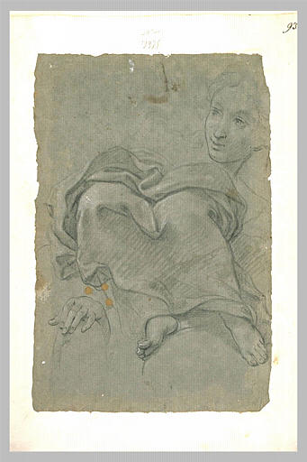 Etude d'une tête, de draperie et d'une main