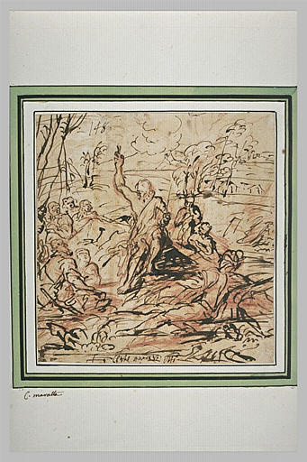 Le Christ, entouré de ses disciples, prêchant