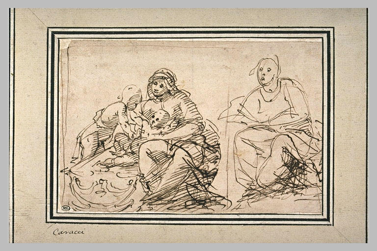 Etudes : la Vierge à l'enfant avec le petit saint Jean ; la Vierge