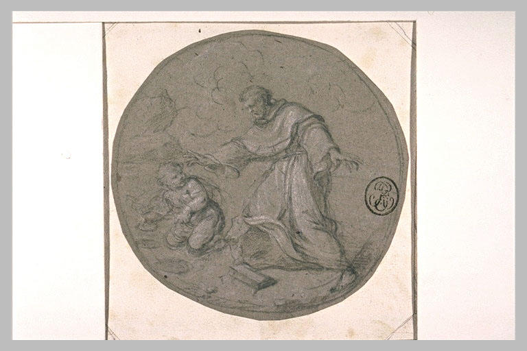 Saint Augustin et l'enfant vidant la mer dans un trou avec une coquille