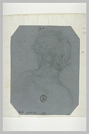 Tête de jeune homme, vue de dos