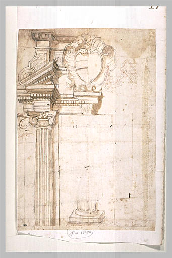 Etude pour une porte de palais surmontée d'un blason