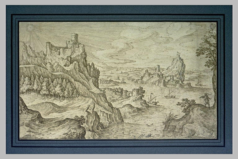 Château fort surplombant la mer, et une île