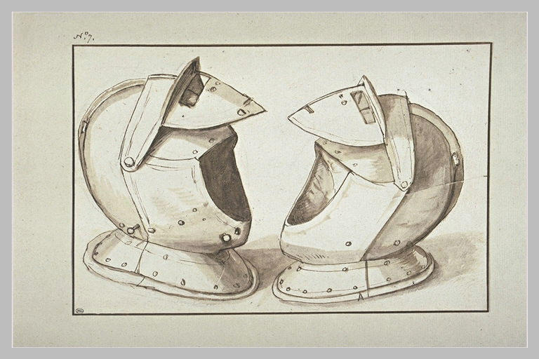 Etude de deux casques d'armures