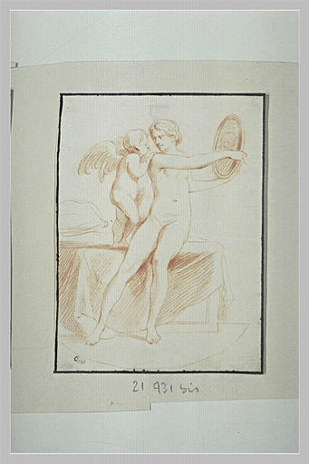 Vénus assise, présentant un miroir à l'Amour
