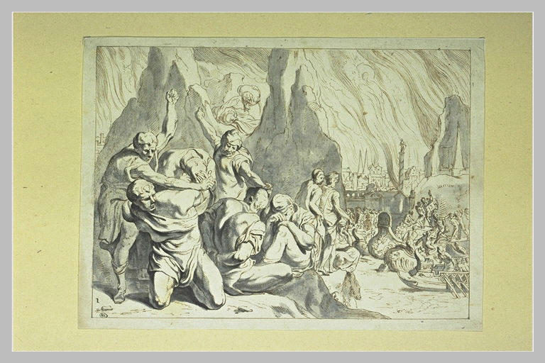 Embarquement des Grecs après l'incendie de Troie