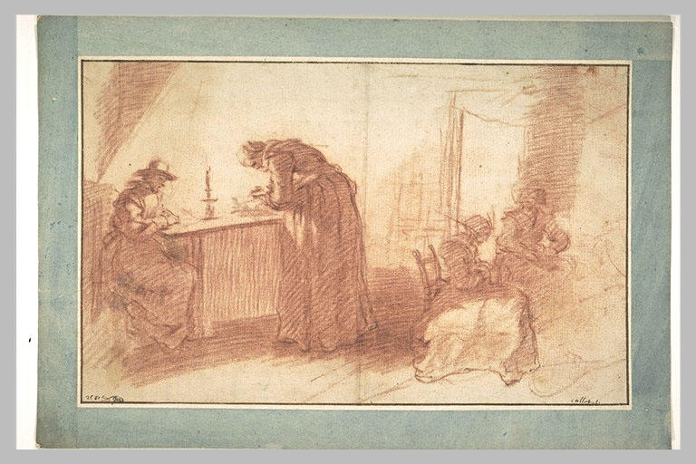 Scène d'intérieur avec deux couples