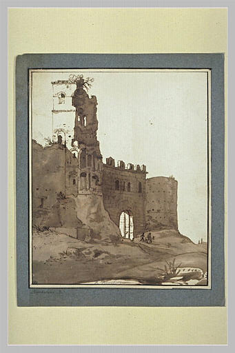 La Porta Latina dans l'enceinte de Rome, vue extérieure