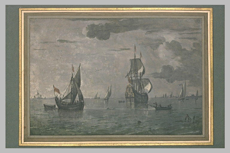 Marine au soleil couchant