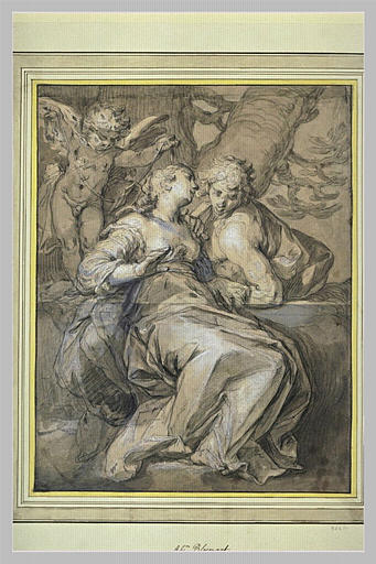 Angélique et Médor enlacés par l'Amour