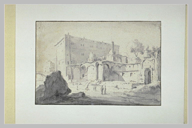 Vue présumée de Monte Savello, sur le Tibre, à Rome