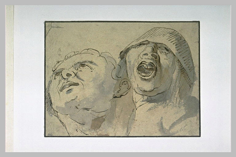 Deux études de têtes d'hommes