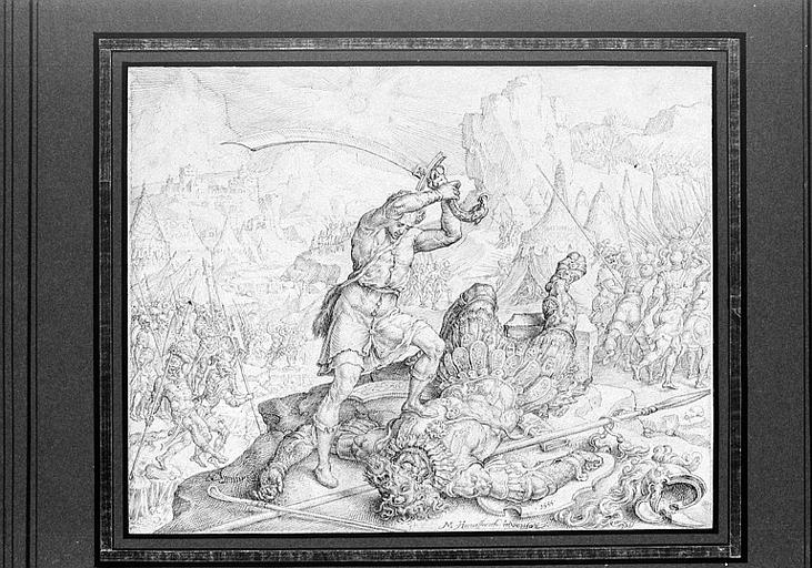 David coupant la tête de Goliath