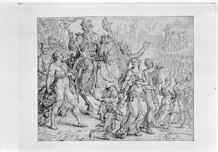 Le retour triomphal de David vainqueur de Goliath