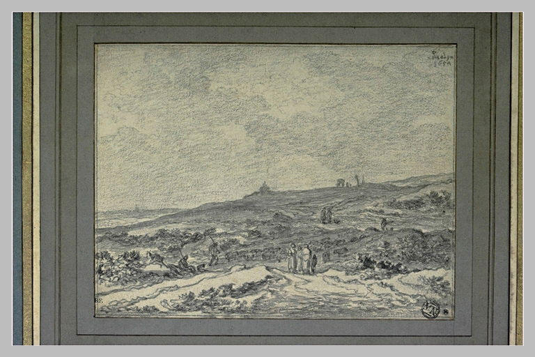 Vaste paysage avec troupeau et figures