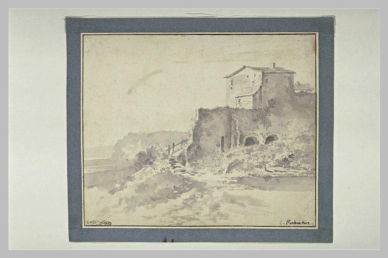 Paysage italien, avec une habitation