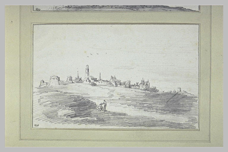 Ville entourée d'un mur d'enceinte, au sommet d'une hauteur