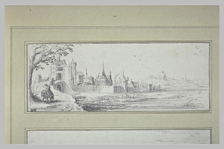 Vue d'une cité en bordure d'un fleuve