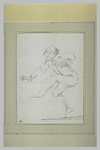 Personnage de la comédie italienne : homme à barbiche dansant