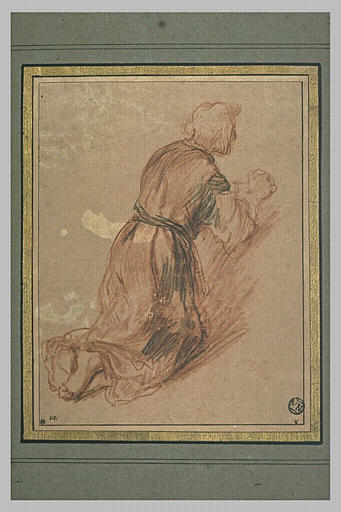 Etude d'un saint Jérôme à genoux, en prière