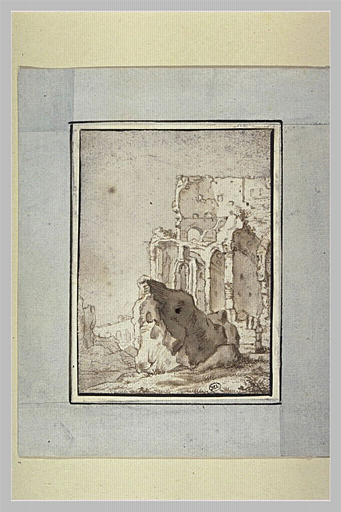 Etude de ruines et de rochers