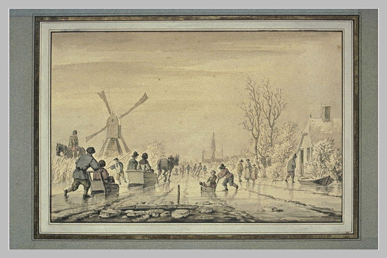 Canal gelé, en Hollande