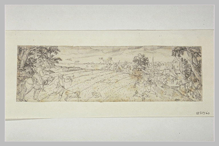 Chasse aux perdrix avec des faucons et des chiens