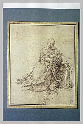 La Vierge, assise, allaitant  l'Enfant