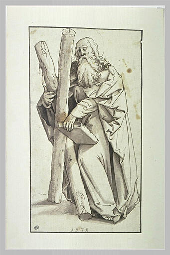 Saint André soutenant sa croix et portant un livre