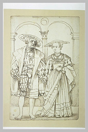 Portraits en pied d'un seigneur et de sa femme, de face