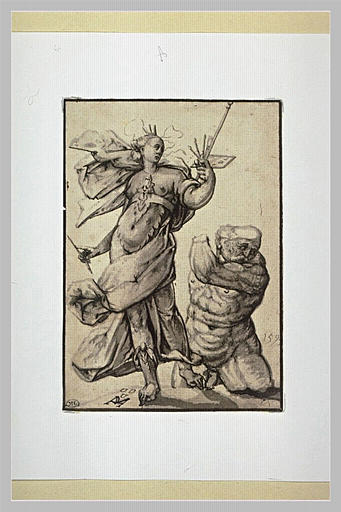 Figure allégorique de la Peinture avec, à droite, un débris de statue