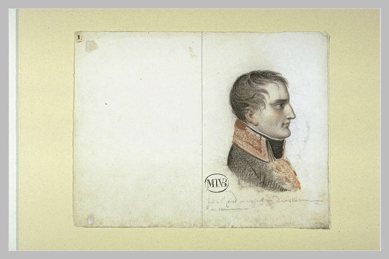 Napoléon Bonaparte, premier Consul, de profil, tourné à droite