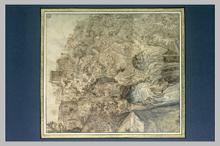 Paysage représentant une partie de Tivoli, avec le Temple de la Sibylle