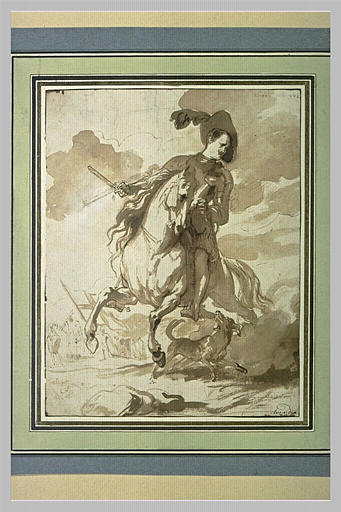 Général sur un cheval au galop