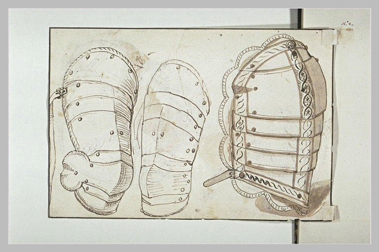 Parties d'armure d'arquebusier : cuissard, brassard et dossière