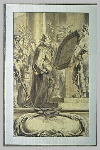 Frontispice du SPECULUM PRINCIPUM de P. Belluga