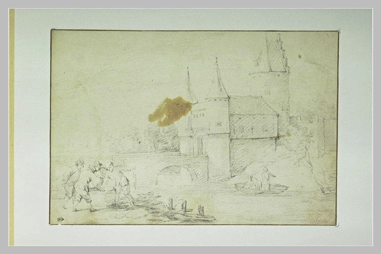 Porte de ville au bord de l'eau