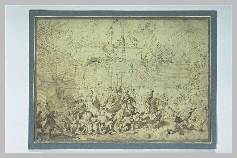 Combat à la porte d'une ville