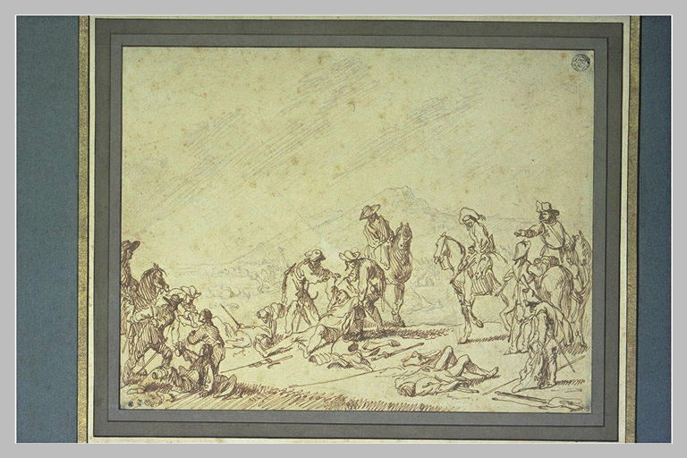 Cavaliers et soldats dépouillant les cadavres de leurs camarades
