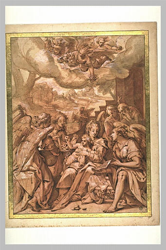 Sainte Famille servie par les anges