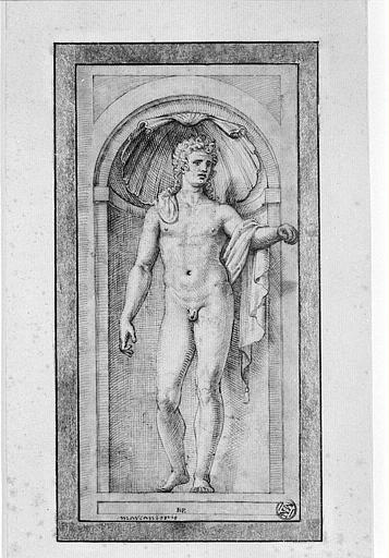 Figure d'homme nu, debout dans une niche