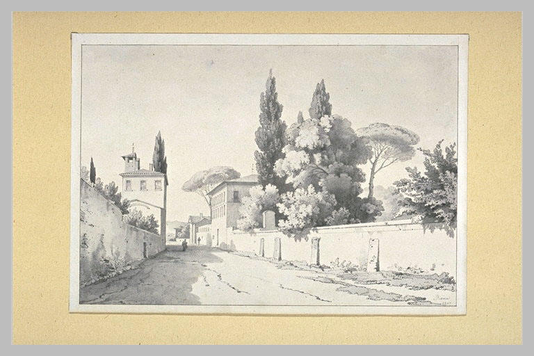 Une rue bordée de villas et de jardins