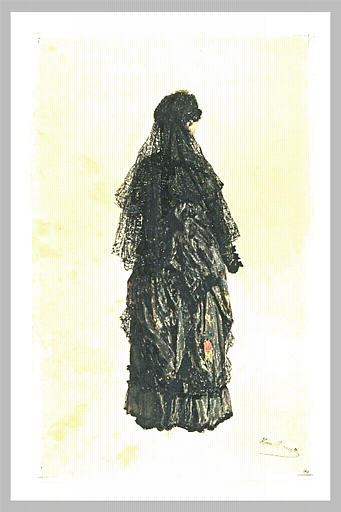 La Madrilène, comtesse de Barck, vue de dos