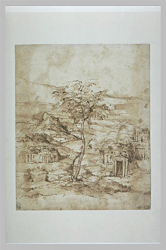 Paysage avec édifices classiques