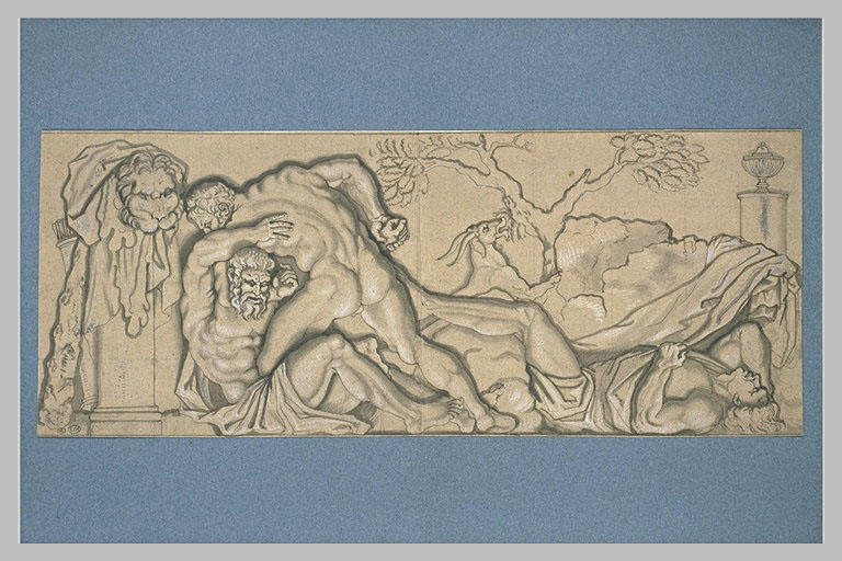 Hercule combattant avec Polygonos et Télégonos